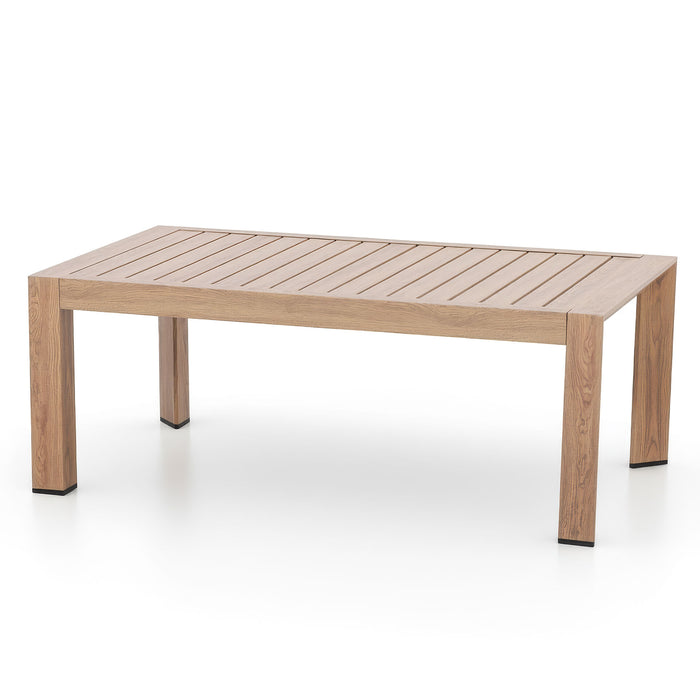 New York 3 Seat Wood Effect Aluminium Sofa Set - Almond