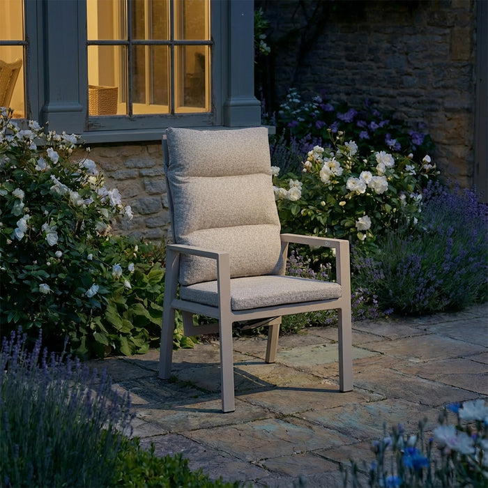 Valencia Reclining 6-8 Seat Aluminium Extending Garden Dining Set - Latte