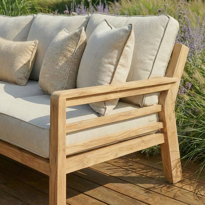 New York Wood Effect Aluminium Corner Sofa Set - Almond