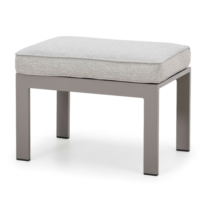 Montreal Aluminium 3 Seat Garden Sofa Dining Set with Rising Table & Footstools - Cool Linen
