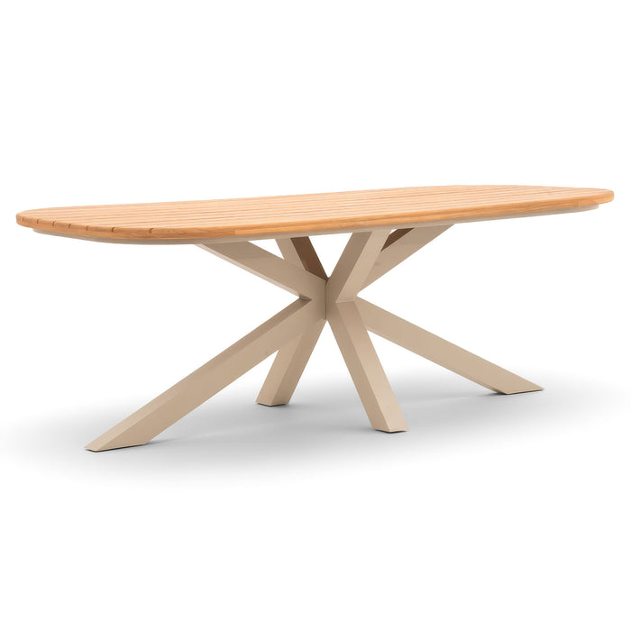 Sicily 6 Seat Rectangular Teak Garden Dining Table - Latte
