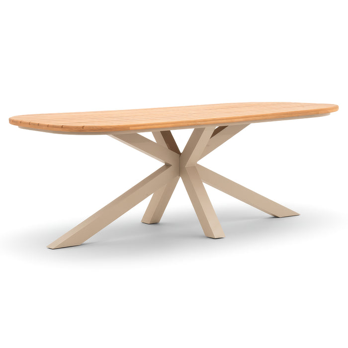Sicily 6 Seat Rectangular Teak Garden Dining Table - Latte