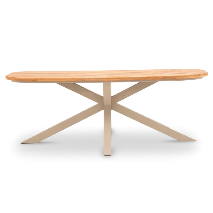 Sicily 6 Seat Rectangular Teak Garden Dining Table - Latte