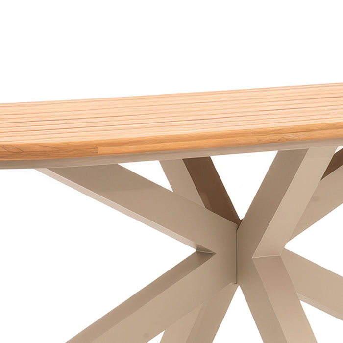 Sicily 6 Seat Rectangular Teak Garden Dining Table - Latte