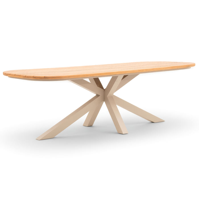 Sicily 8 Seat Rectangular Teak Garden Dining Table - Latte