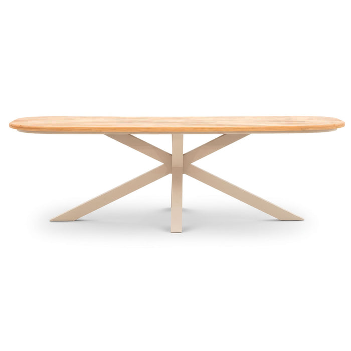 Sicily 8 Seat Rectangular Teak Garden Dining Table - Latte