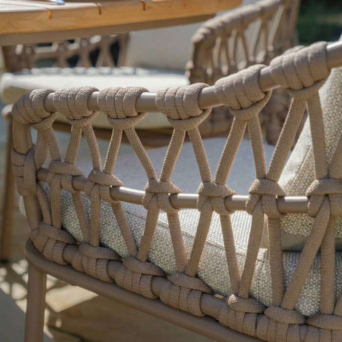 Sicily Open Rope Weave 8 Seat Rectangular Dining Set
