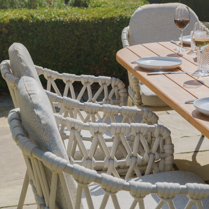 Sicily Open Rope Weave 8 Seat Rectangular Dining Set