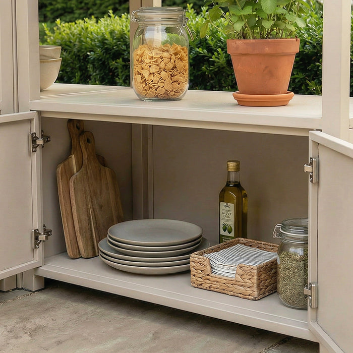 Sicily Outdoor Kitchen & Bar with Sintered Stone Worktop - Latte