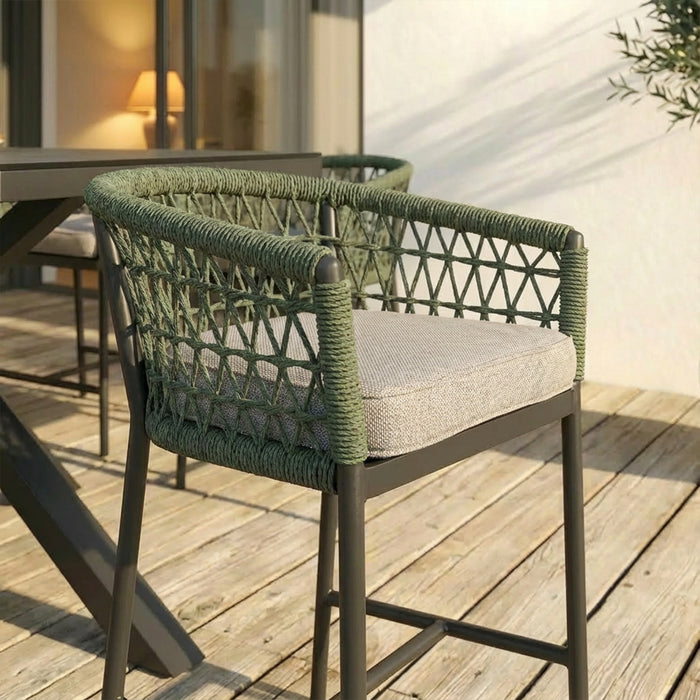 Monaco Rope Weave 6 Seat Rectangular Bar Set