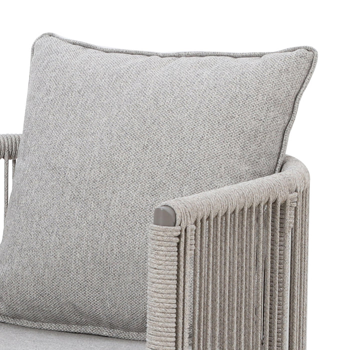 Monaco Rope Weave 2 Seat Garden Balcony Set - Cool Linen