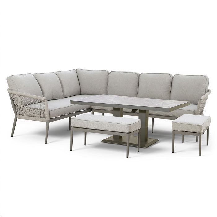 Monaco Rope Weave Large Corner Dining Set