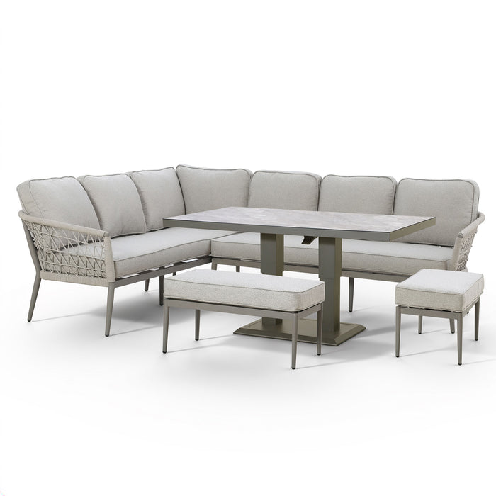 Monaco Rope Weave Large Corner Dining Set