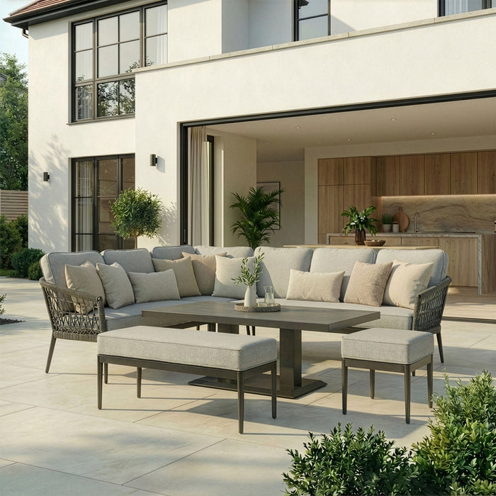 Monaco Rope Weave Large Corner Dining Set