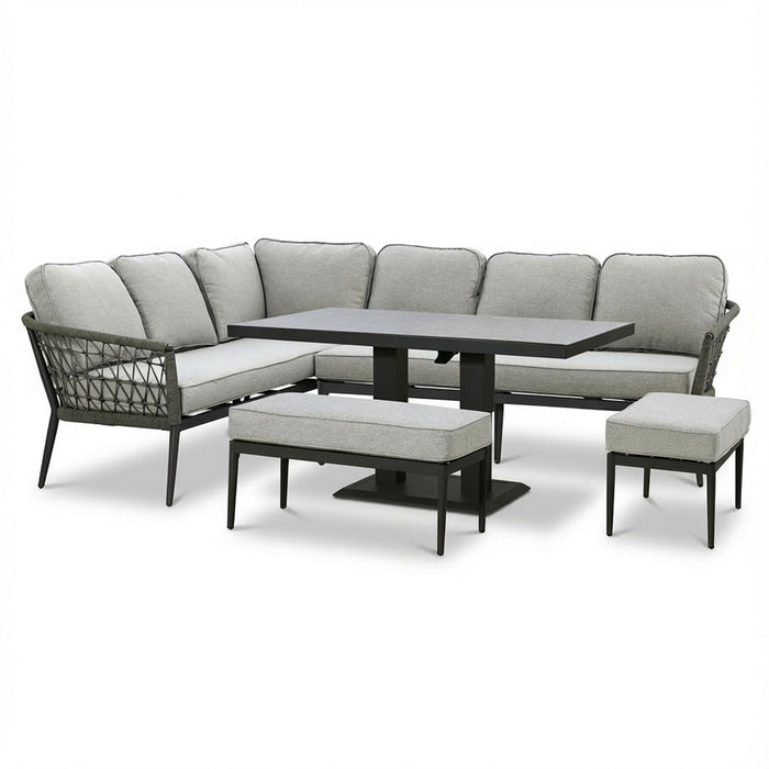 Monaco Rope Weave Large Corner Dining Set
