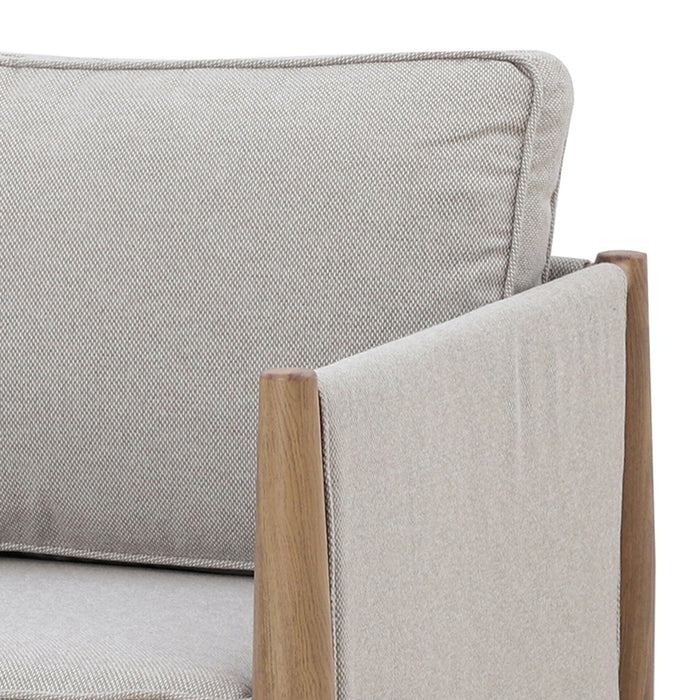 Burford Small Aluminium Corner Sofa Set with Square Coffee Table & Armchair - Almond
