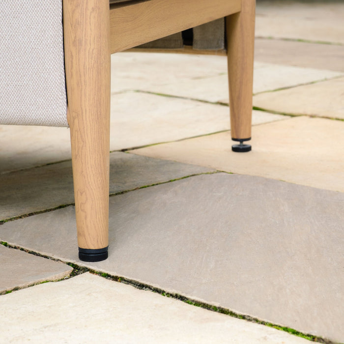 Burford Small Aluminium Corner Dining Set with Square Rising Table - Almond