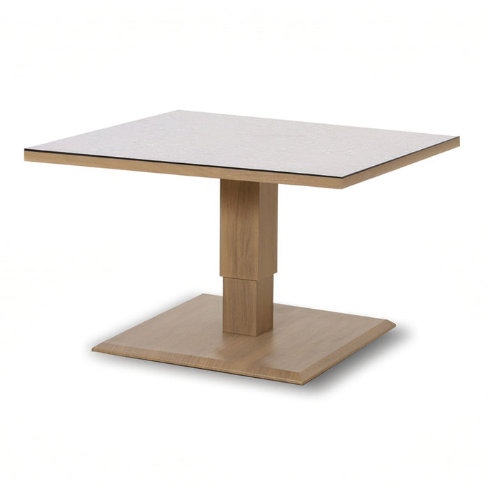 Burford Small Aluminium Corner Dining Set with Square Rising Table - Almond