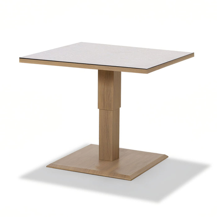 Burford Small Aluminium Corner Dining Set with Square Rising Table - Almond