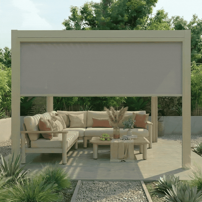Jupiter Pergola Zip Drop Side Blind to fit within 3m width