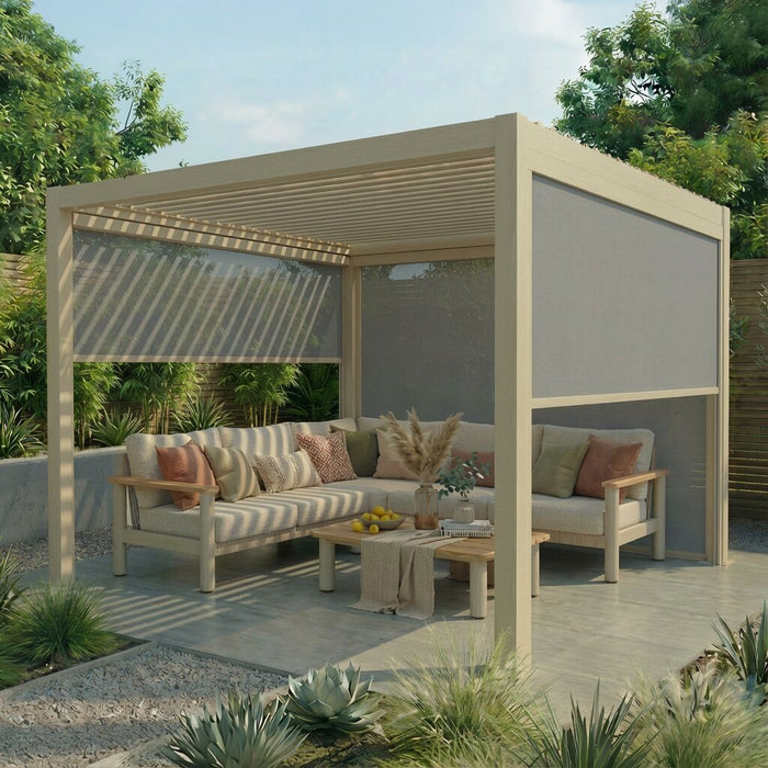Jupiter Pergola Zip Drop Side Blind to fit within 3m width