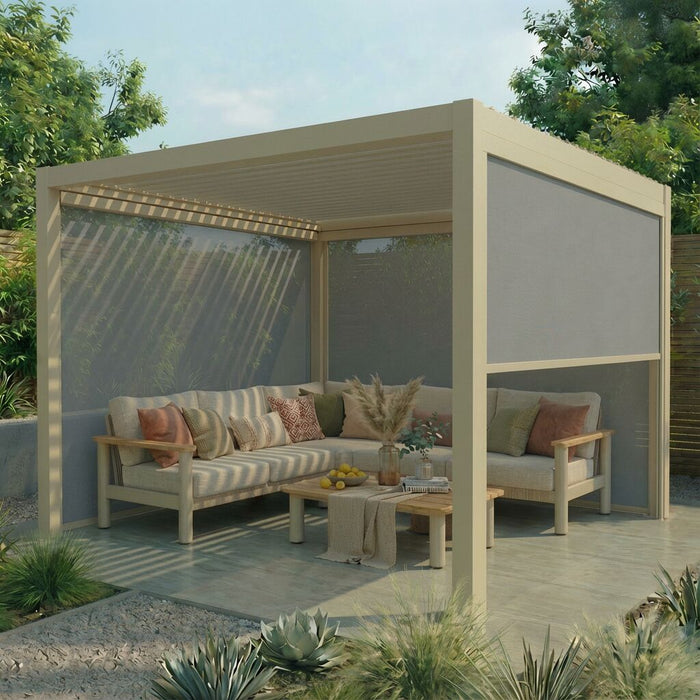 Jupiter Pergola Zip Drop Side Blind to fit within 3m width
