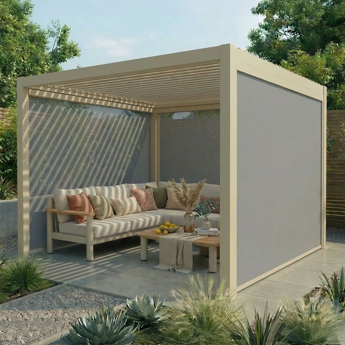 Jupiter Pergola Zip Drop Side Blind to fit within 3m width