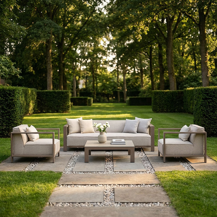 Outdoor Fabric Ibiza 3 Seat Sofa Set With Square Coffee Table
