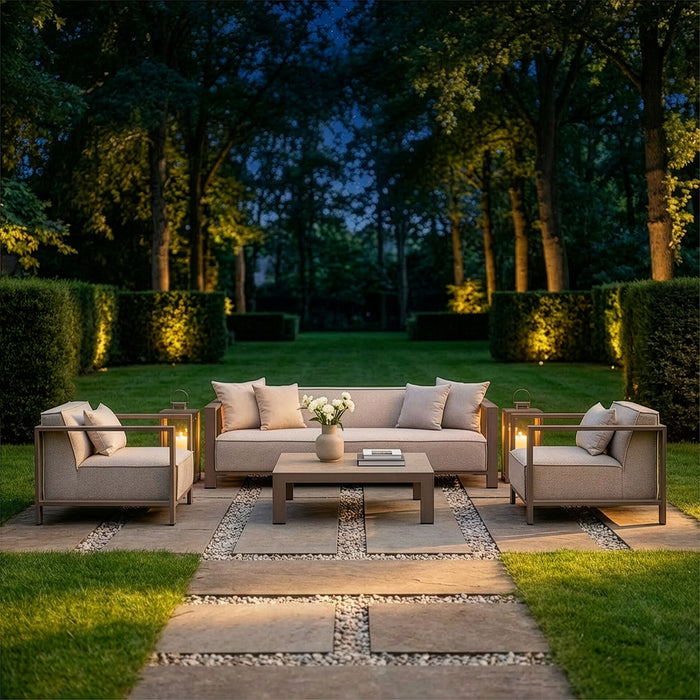Outdoor Fabric Ibiza 3 Seat Sofa Set With Square Coffee Table