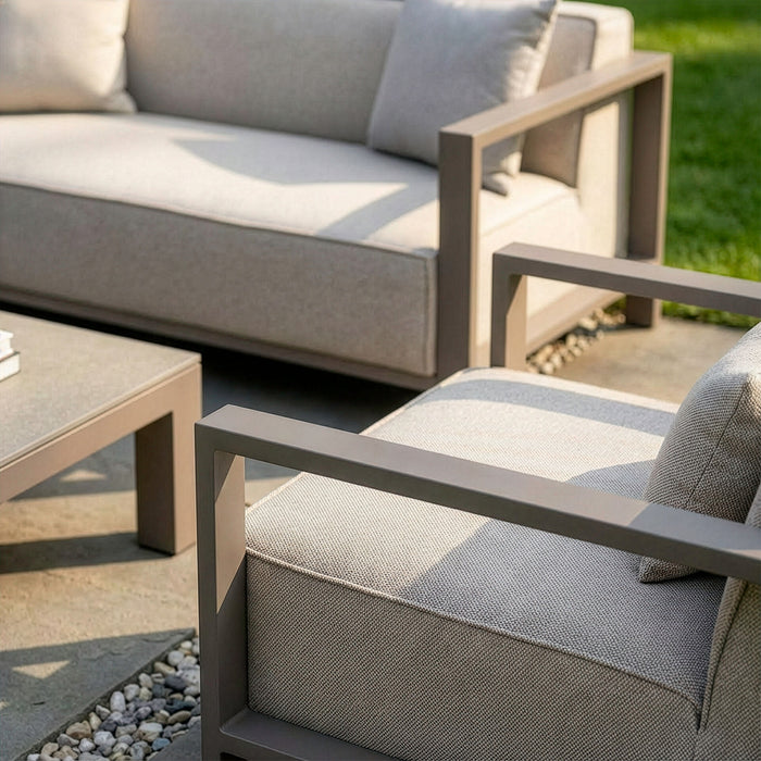 Outdoor Fabric Ibiza 3 Seat Sofa Set With Square Coffee Table
