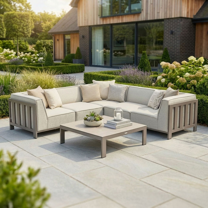 Outdoor Fabric Ibiza Small Corner Sofa Set With Square Coffee Table