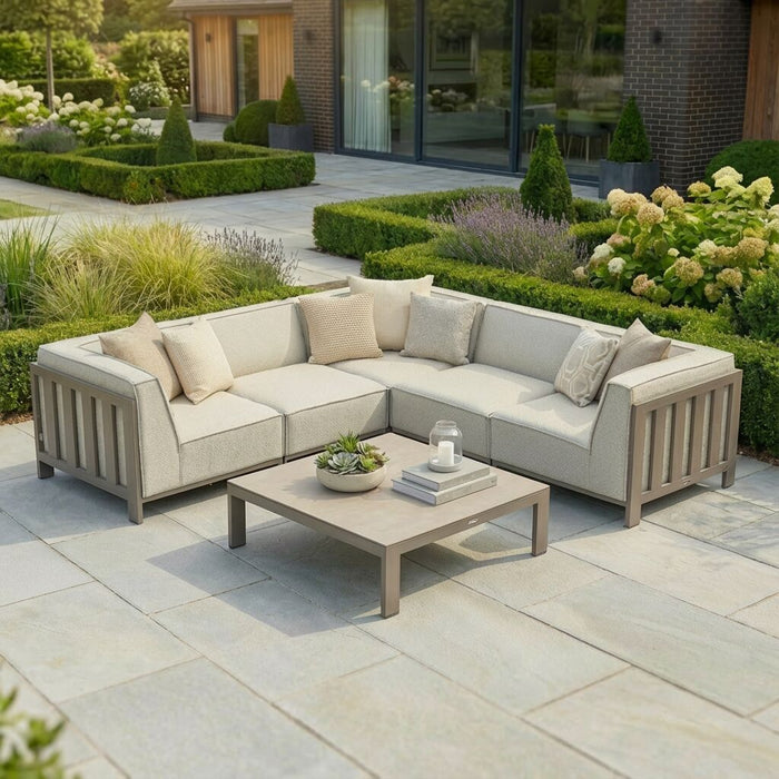Outdoor Fabric Ibiza Small Corner Sofa Set With Square Coffee Table