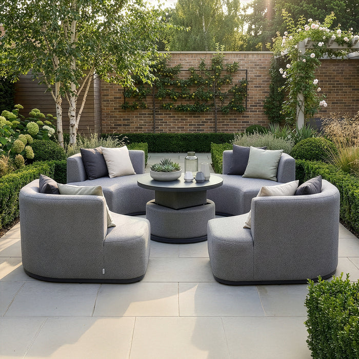 Outdoor Fabric Snug Lifestyle Suite with Rising Table