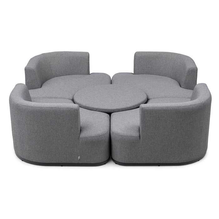Outdoor Fabric Snug Lifestyle Suite with Rising Table - Zinc Grey