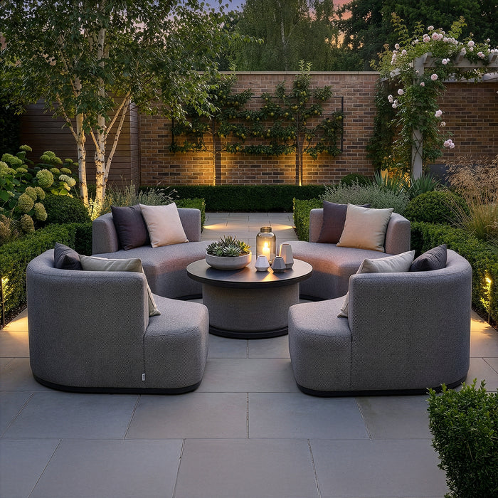 Outdoor Fabric Snug Lifestyle Suite with Rising Table
