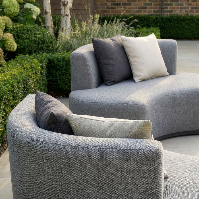 Outdoor Fabric Snug Lifestyle Suite with Rising Table - Zinc Grey