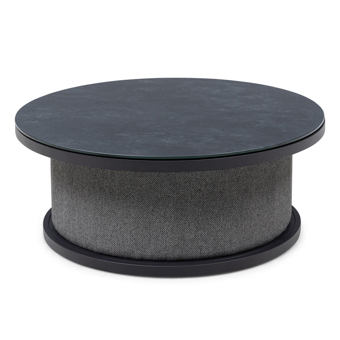 Outdoor Fabric Snug Lifestyle Suite with Rising Table - Zinc Grey