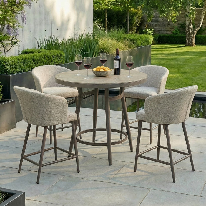 Outdoor Fabric Zen 4 Seat Round Bar Set