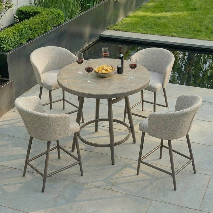 Outdoor Fabric Zen 4 Seat Round Bar Set
