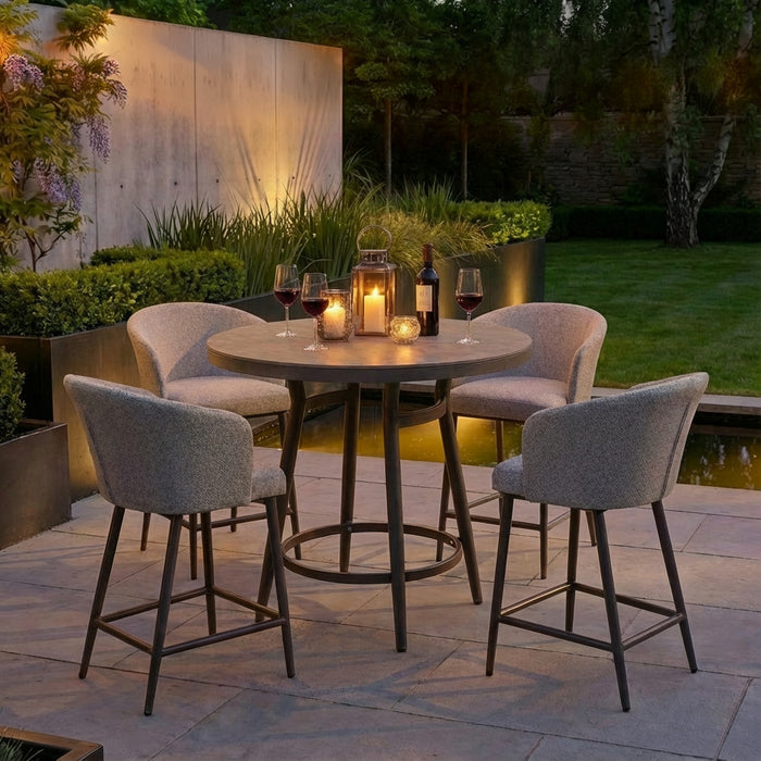 Outdoor Fabric Zen 4 Seat Round Bar Set