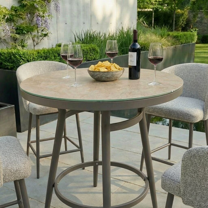 Outdoor Fabric Zen 4 Seat Round Bar Set