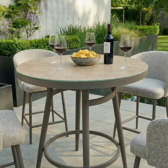 Outdoor Fabric Zen 4 Seat Round Bar Set