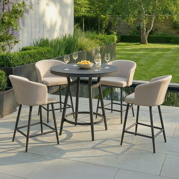Outdoor Fabric Zen 4 Seat Round Bar Set