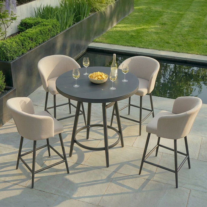 Outdoor Fabric Zen 4 Seat Round Bar Set
