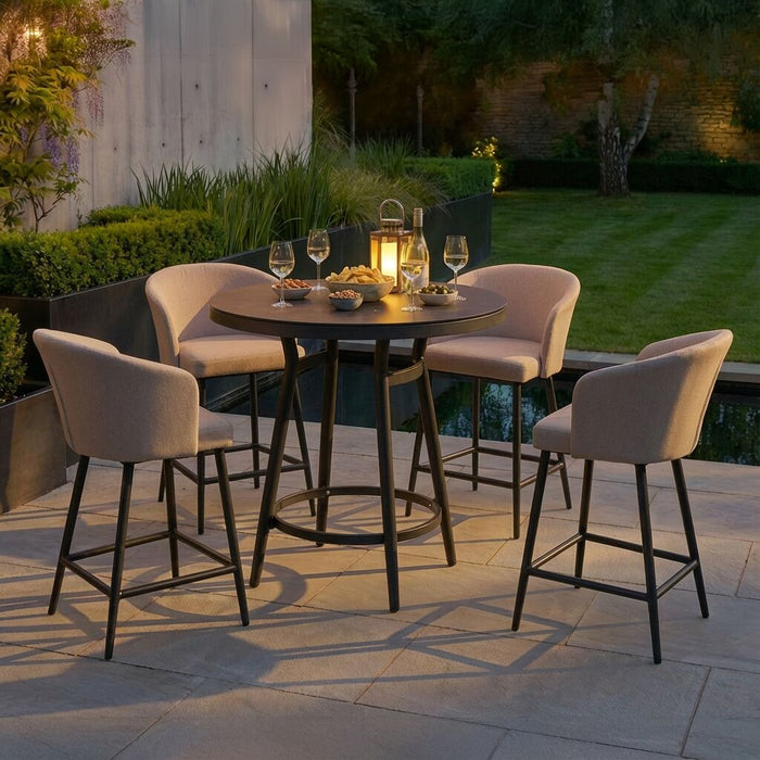 Outdoor Fabric Zen 4 Seat Round Bar Set