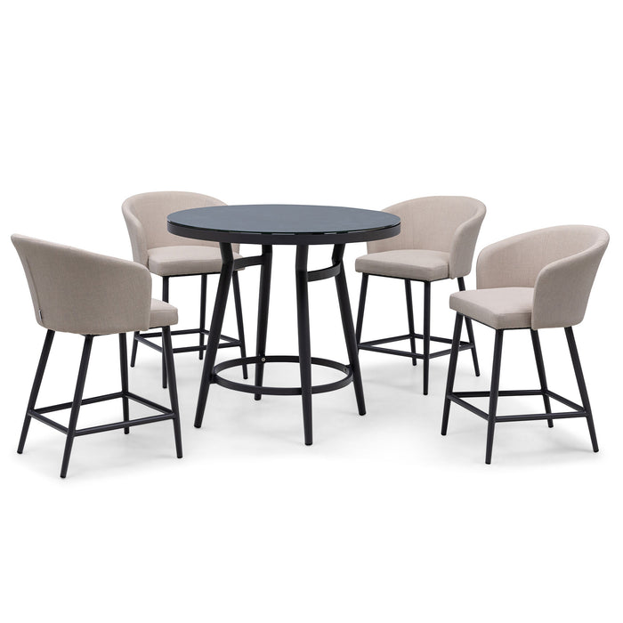 Outdoor Fabric Zen 4 Seat Round Bar Set