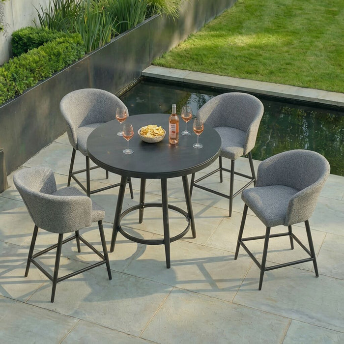 Outdoor Fabric Zen 4 Seat Round Bar Set