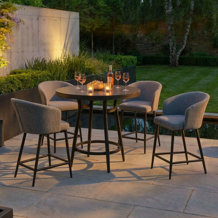 Outdoor Fabric Zen 4 Seat Round Bar Set