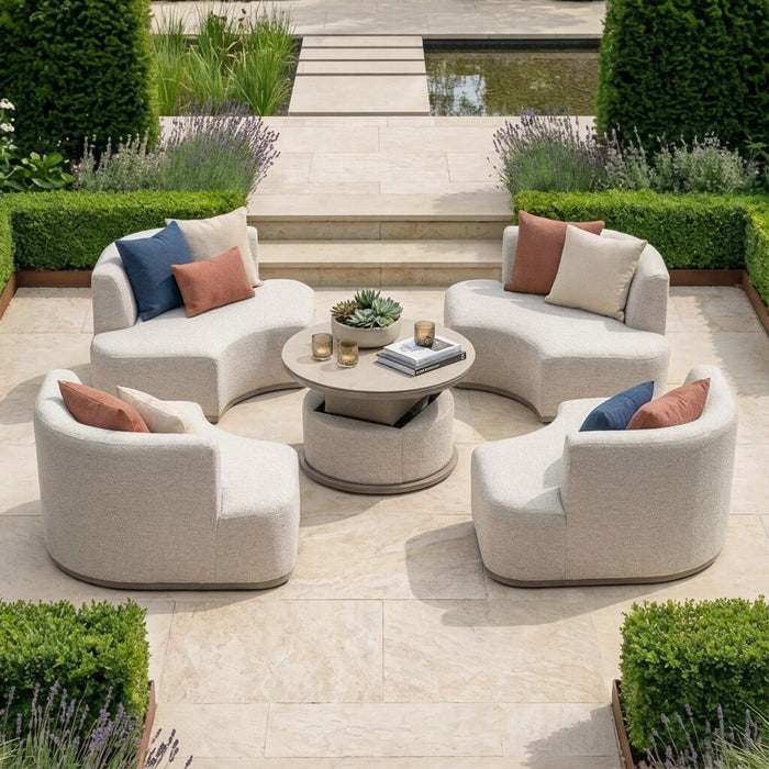 Outdoor Fabric Snug Lifestyle Suite with Rising Table