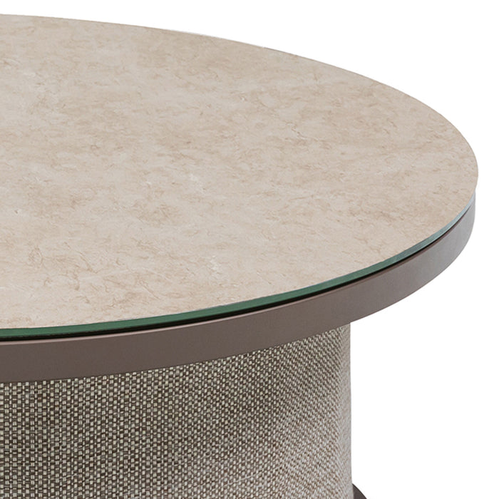 Outdoor Fabric Snug Lifestyle Suite with Rising Table - Latte